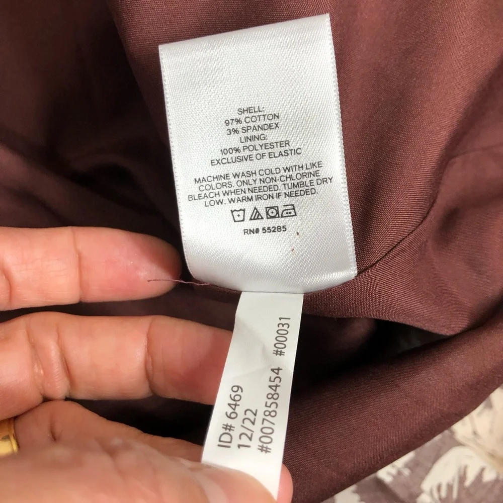 Express Cotton Blend Brown White Tropical Halter Neck Summer Brunch Midi Dress M - Picture 10 of 15